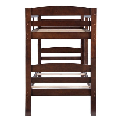 Levi Twin over Twin Wood Bunk Bed in Espresso