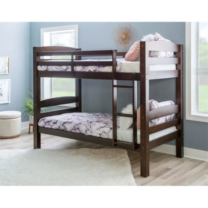 Levi Twin over Twin Wood Bunk Bed in Espresso