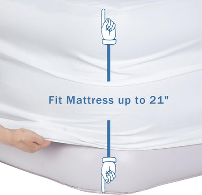 Fitted Sheet for Air Mattress Inflate without Disassembly Convenient & Firm Deep up to 21" White -Twin XL