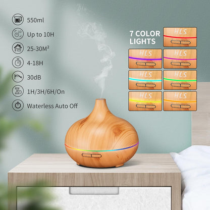 Aroma Diffusers for Essential Oils Large Room with 10 Essential Oils,Ultrasonic Aromatherapy Diffuser for Home Bedroom, Cool Mist Humidifier Vaporizer