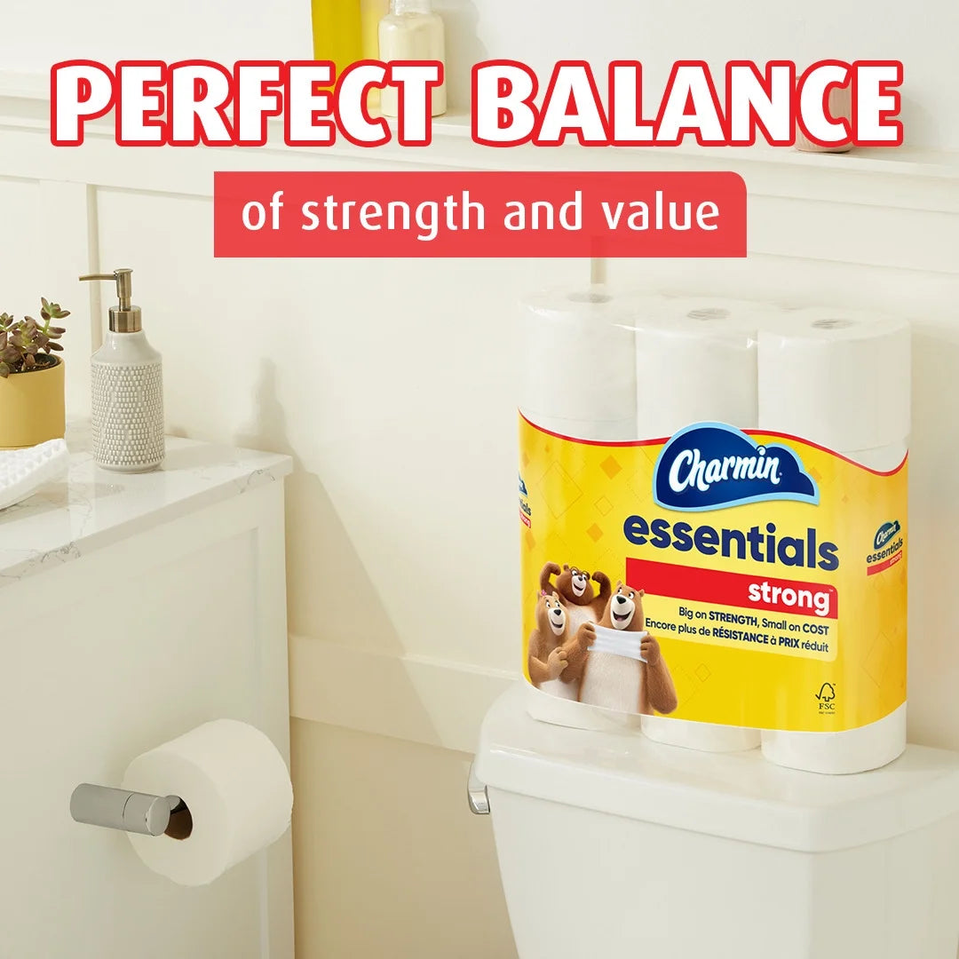 Toilet Paper Essentials Strong, 12 Mega Rolls