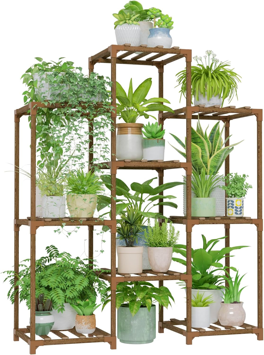 Plant Stand Indoor Plant Stands Wood Outdoor Tiered Plant Shelf for Multiple Plants, Ladder Plant Holder