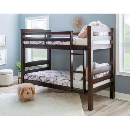 Levi Twin over Twin Wood Bunk Bed in Espresso