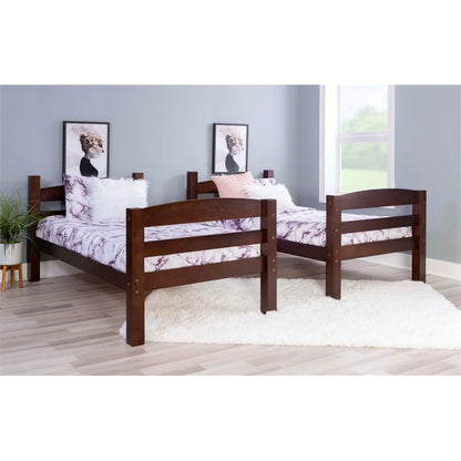 Levi Twin over Twin Wood Bunk Bed in Espresso