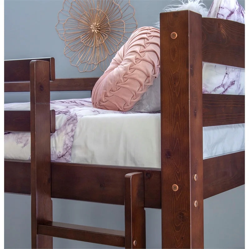 Levi Twin over Twin Wood Bunk Bed in Espresso