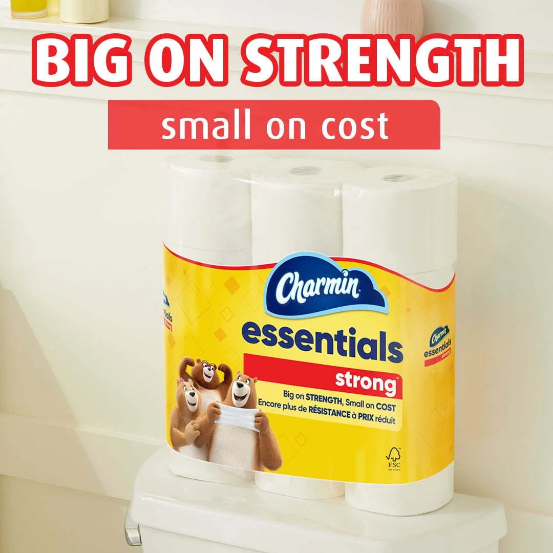 Toilet Paper Essentials Strong, 12 Mega Rolls