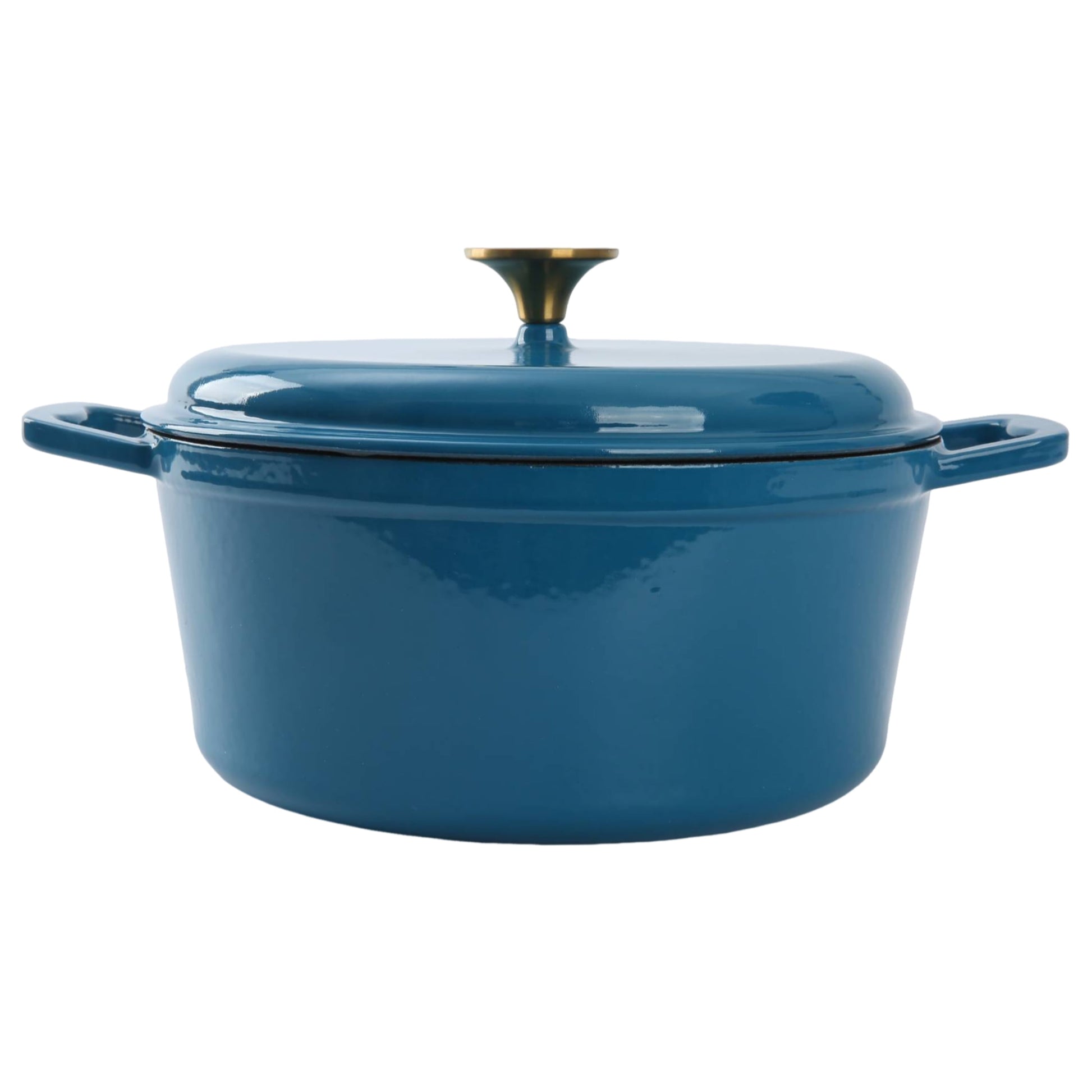 4.75Qt Oven-Safe Cast Iron Ceramic Enamel round Dutch Oven, Blue