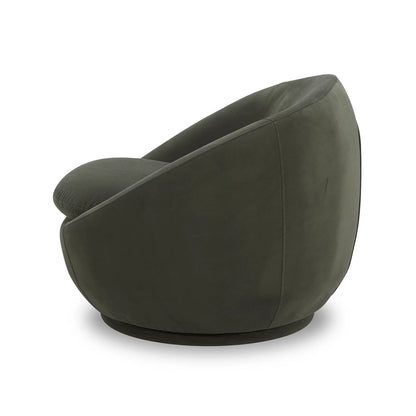 Mira Swivel Chair, Olive Velvet